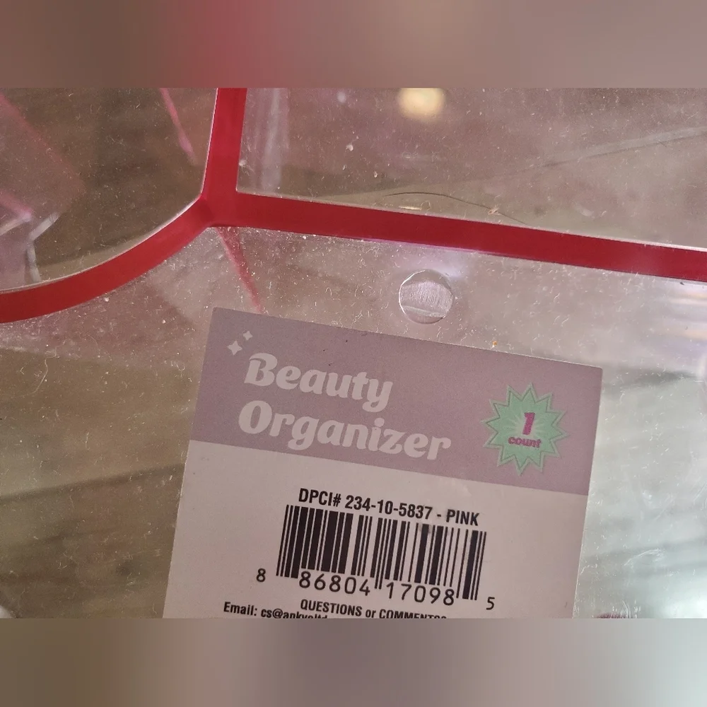 NWT Pink Acrylic Beauty Organizer 5.5